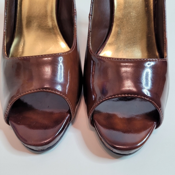 Diba East Abbey Patent Leather Open Toe Heels Size Women's 9 - Picture 5 of 10
